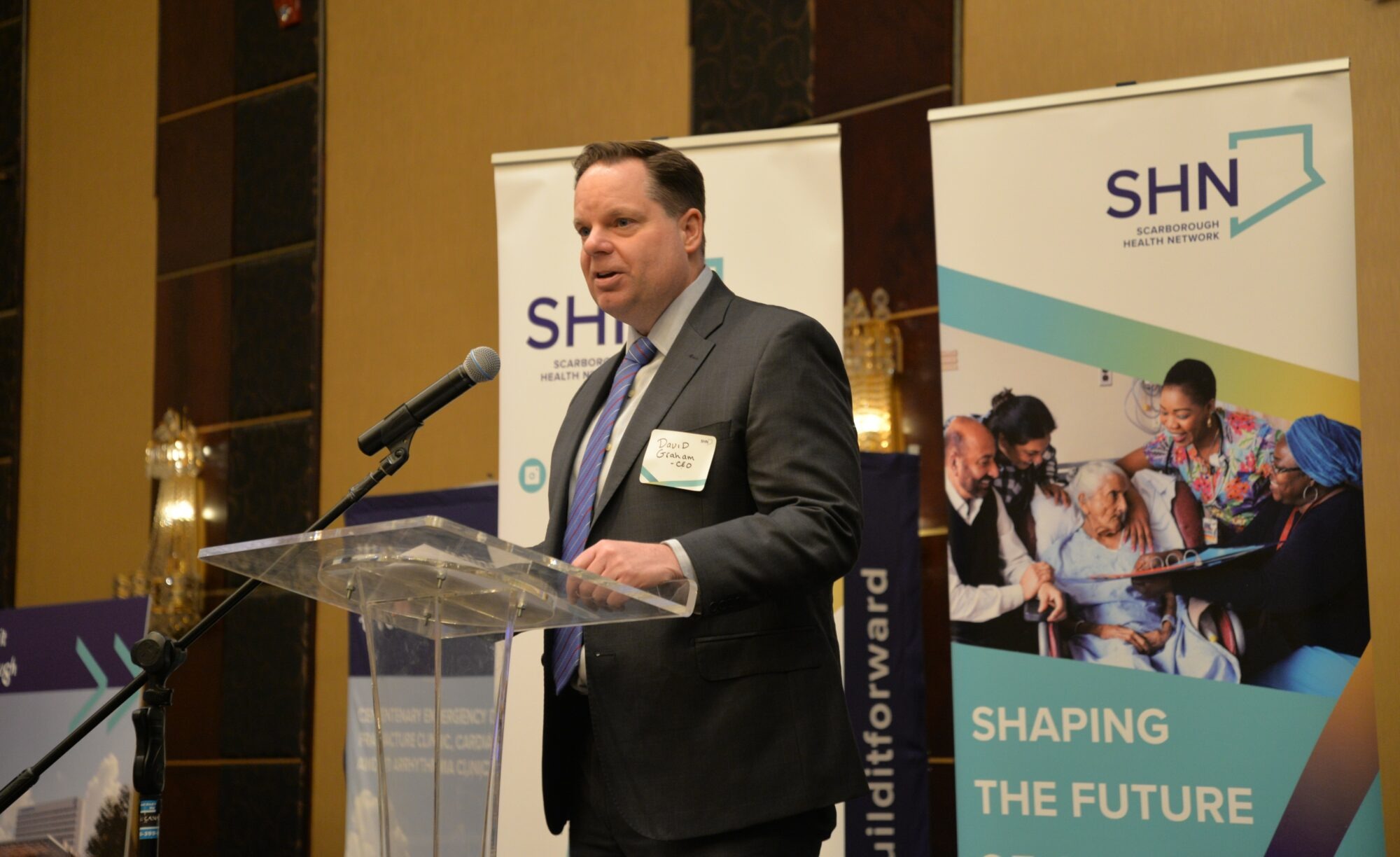 SHN President and CEO David Graham welcomes participants to the Birchmount Redevelopment Community Forum on March 8, 2023.